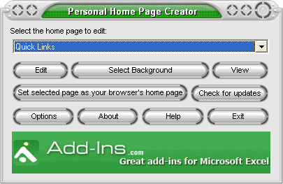 Click to view Personal Home Page Creator 2.02 screenshot